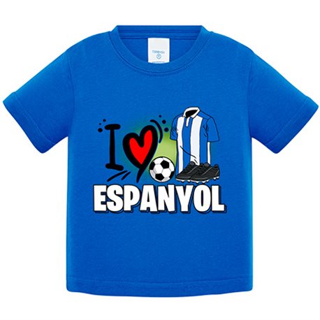 Camiseta bebé para enamorado de su equipo de fútbol espanyol