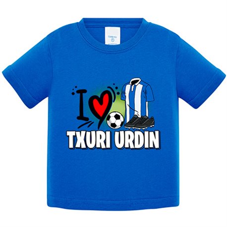 Camiseta bebé para enamorado de su equipo de fútbol txuri urdin