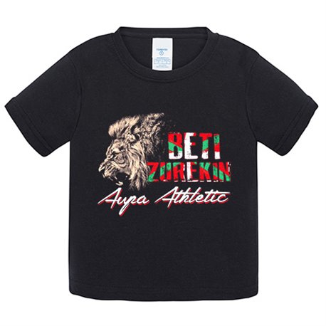 Camiseta bebé frase beti zurekin athletic para aficionado al fútbol