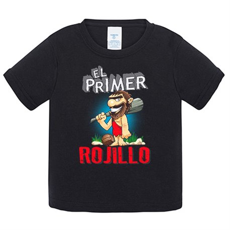 Camiseta bebé frase el primer rojillo para hincha de su equipo de fútbol