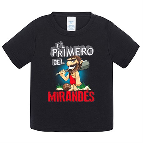 Camiseta bebé frase el primero del Mirandés para hincha de su equipo de fútbol