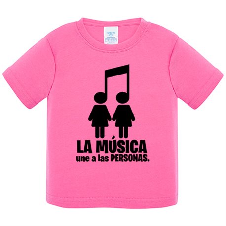 Camiseta bebé La música une a las personas pareja chicas