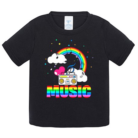 Camiseta bebé Music radio arcoiris