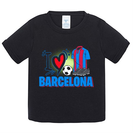 Camiseta bebé para enamorado de su equipo de fútbol de Barcelona