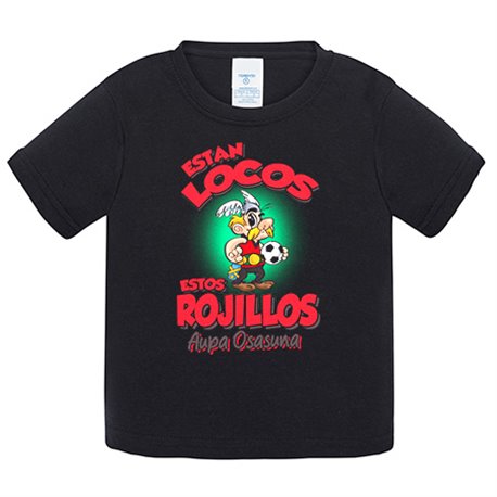Camiseta bebé parodia de Asteris para rojillos aficionados al fútbol de Pamplona
