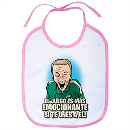 Babero parodia ilustración del viejo del calamar frase el juego es más emocionante si te unes