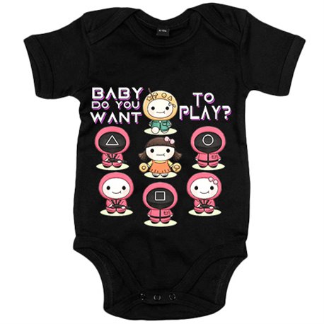 Body bebé parodia kawaii del calamar frase quieres jugar