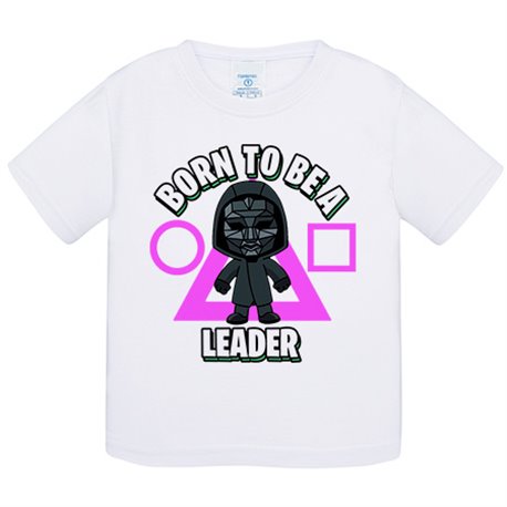 Camiseta bebé parodia del calamar nacido para ser el líder del juego