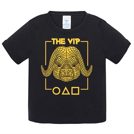 Camiseta bebé parodia del calamar del vip búfalo enmascarado que controla el juego