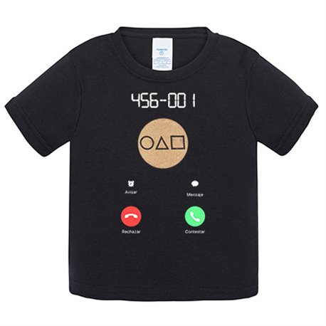 Camiseta bebé parodia del calamar llamada para jugar