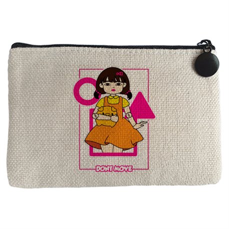 Monedero parodia muñeca del calamar juego luz verde luz roja