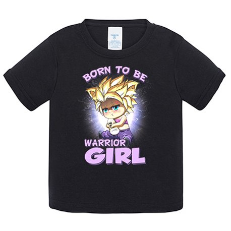 Camiseta bebé nacida para ser super guerrera