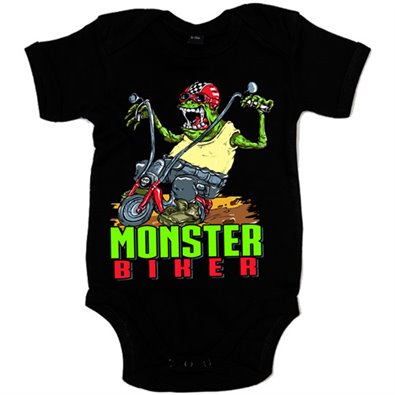 Body bebé ilustración divertida para moteros monster biker