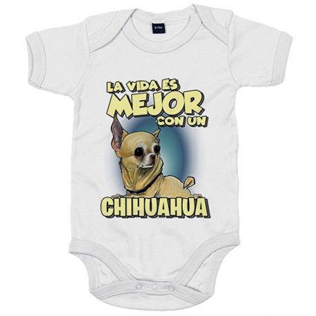 Body bebé la vida es mejor con un perro de raza Chihuaha canela