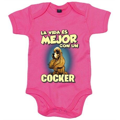 Body bebé la vida es mejor con un perro de raza Cocker