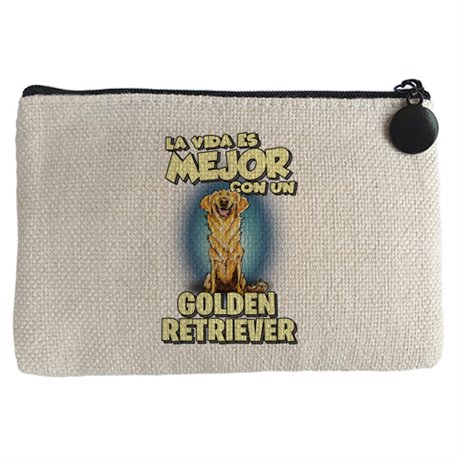 Monedero la vida es mejor con un perro de raza Golden Retriever