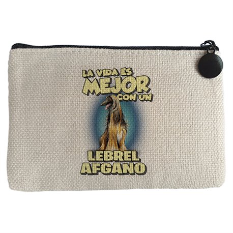 Monedero la vida es mejor con un perro de raza Lebrel Afgano