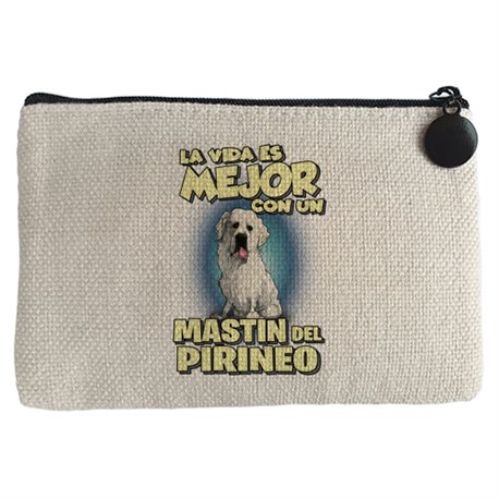 Monedero la vida es mejor con un perro de raza Mastin del Pirineo