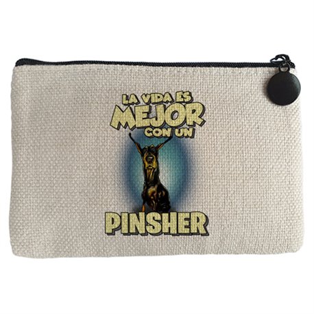 Monedero la vida es mejor con un perro de raza Pinsher