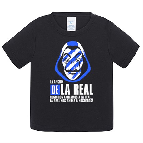 Camiseta bebé para futbolero aficionado de la real