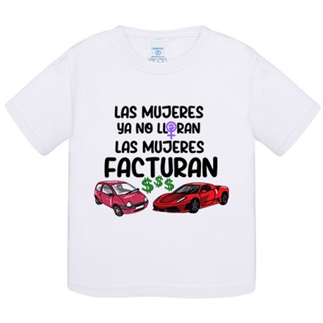 Camiseta bebé las mujeres ya no lloran las mujeres facturan frase revolución feminista