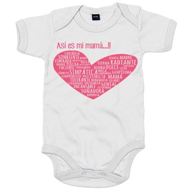 Body bebé regalo para mami así es mi mamá corazón rosa