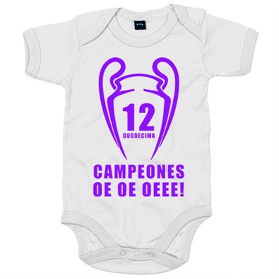 Body bebé Real Madrid Campeones de Europa La Duodécima