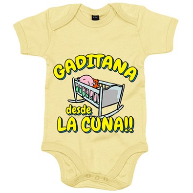 Body bebé Gaditana desde la cuna para aficionado al fútbol