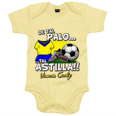 Body bebé de tal palo tal astilla de Cádiz para aficionado al fútbol