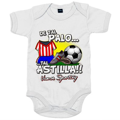 Body bebé de tal palo tal astilla de Sporting para aficionado al fútbol