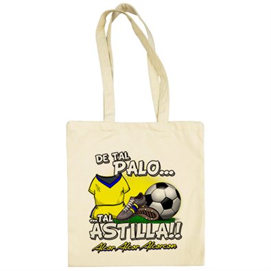 Bolsa de tela de tal palo tal astilla de Alcorcón para aficionado al fútbol