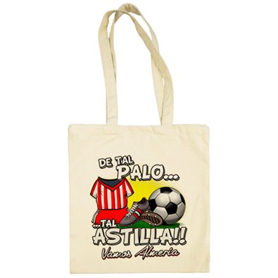 Bolsa de tela de tal palo tal astilla de Almería para aficionado al fútbol