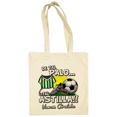 Bolsa de tela de tal palo tal astilla de Córdoba para aficionado al fútbol