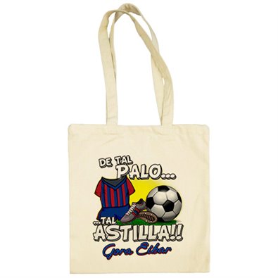 Bolsa de tela de tal palo tal astilla de Eibar para aficionado al fútbol