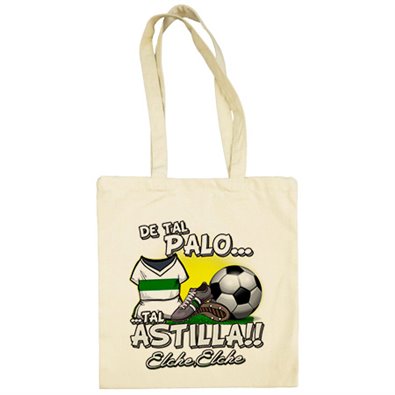 Bolsa de tela de tal palo tal astilla de Elche para aficionado al fútbol