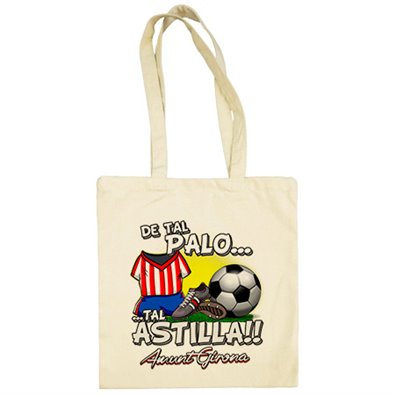 Bolsa de tela de tal palo tal astilla de Girona para aficionado al fútbol