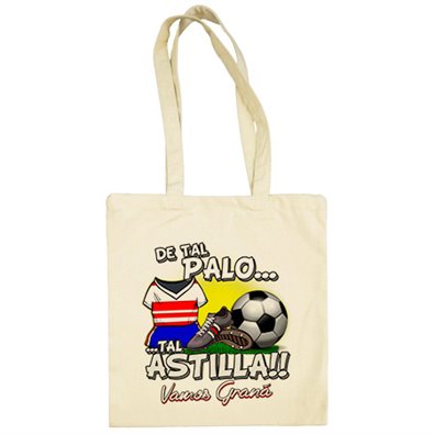 Bolsa de tela de tal palo tal astilla de Granada para aficionado al fútbol