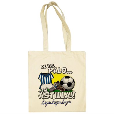 Bolsa de tela de tal palo tal astilla de Leganés para aficionado al fútbol