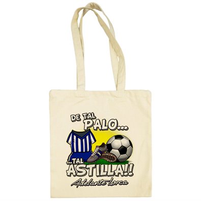 Bolsa de tela de tal palo tal astilla de Lorca para aficionado al fútbol