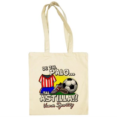Bolsa de tela de tal palo tal astilla de Sporting para aficionado al fútbol