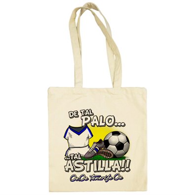 Bolsa de tela de tal palo tal astilla de Tenerife para aficionado al fútbol