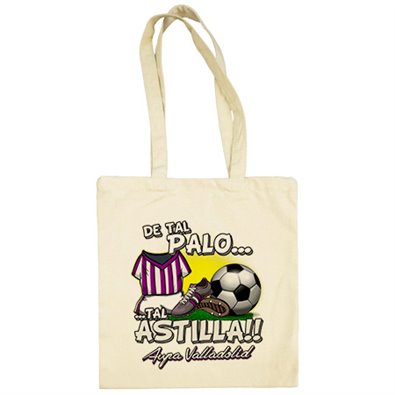 Bolsa de tela de tal palo tal astilla de Valladolid para aficionado al fútbol