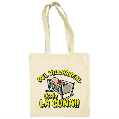 Bolsa de tela del Villarreal desde la cuna para aficionado al fútbol