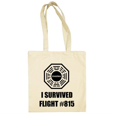 Bolsa de tela Lost Perdidos I Survived Flight 815 logo Dharma   Fondo Claro