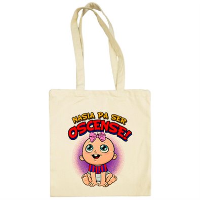 Bolsa de tela nacida para ser Oscense para aficionada al fútbol de Huesca