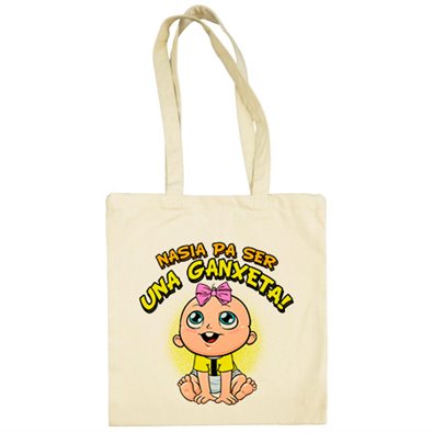 Bolsa de tela nacida para ser una Ganxeta para aficionada al fútbol de Reus