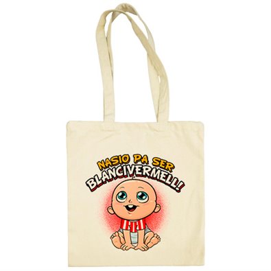 Bolsa de tela nacido para ser Blanc i Vermell para aficionado al fútbol de Girona