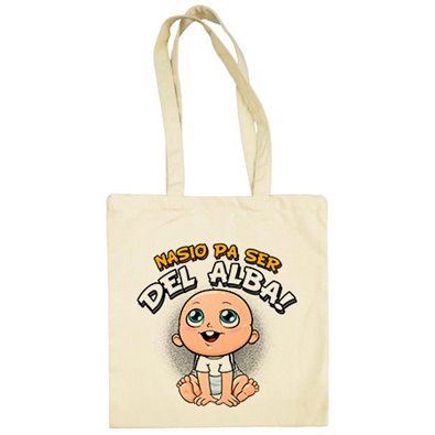 Bolsa de tela nacido para ser del Alba para aficionado al fútbol de Albacete