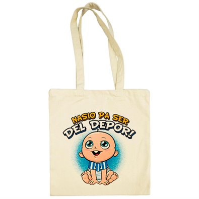 Bolsa de tela nacido para ser del Depor para aficionado al fútbol de la Coruña