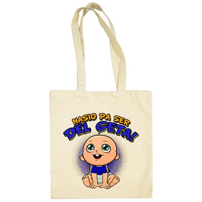Bolsa de tela nacido para ser del Geta para aficionado al fútbol de Getafe